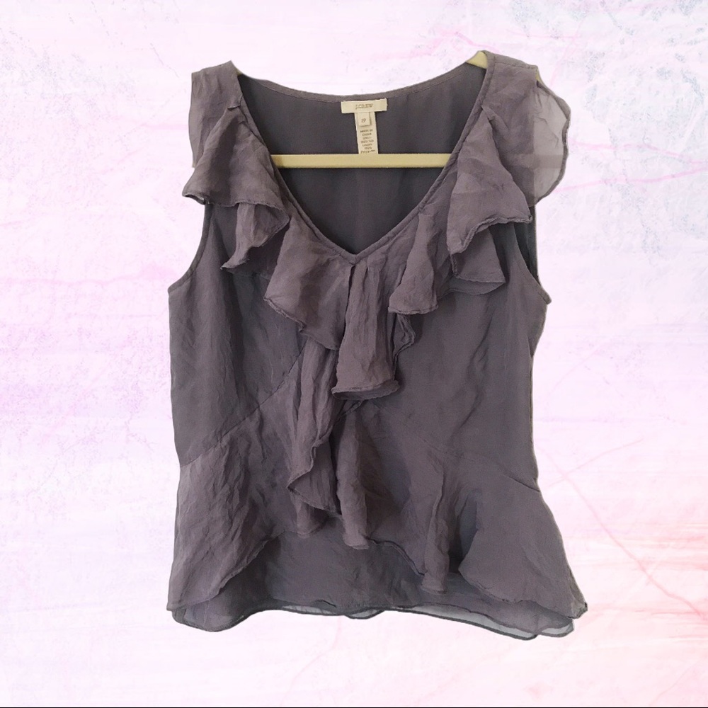 Silk J Crew Ruffle Tank